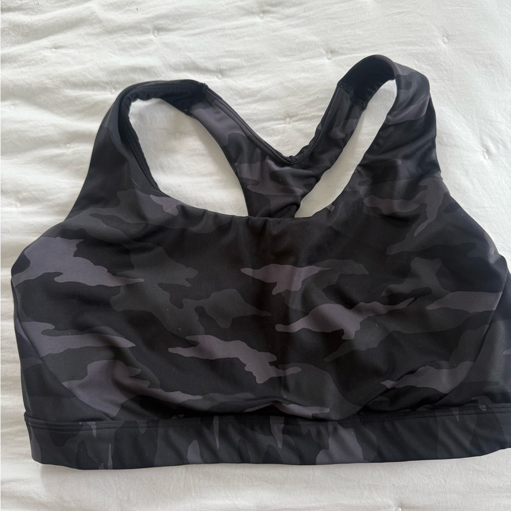 Athleta Gray Camo Sports Bra